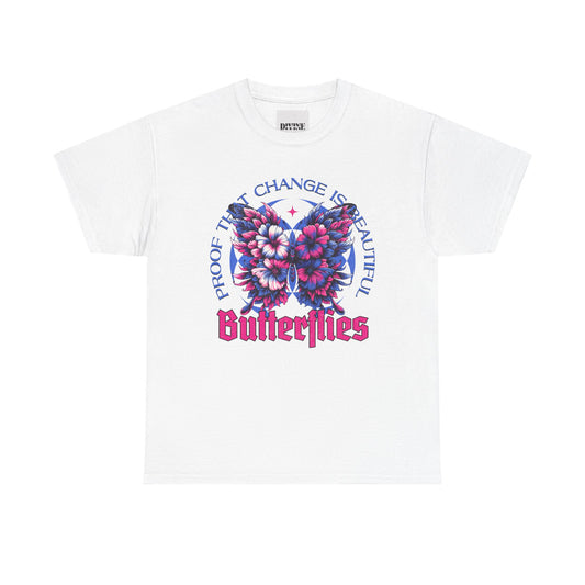 Unisex Heavy Cotton Tee - 'Proof That Change is Beautiful' Butterfly Tee
